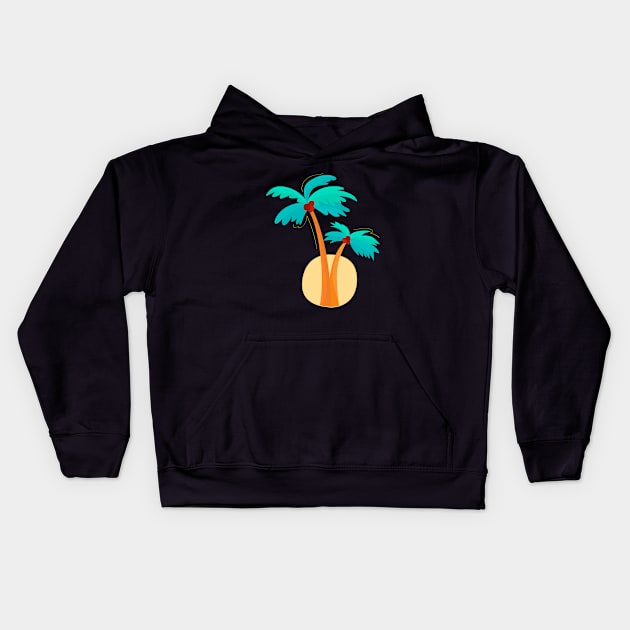 Palm Trees Kids Hoodie by fromherotozero